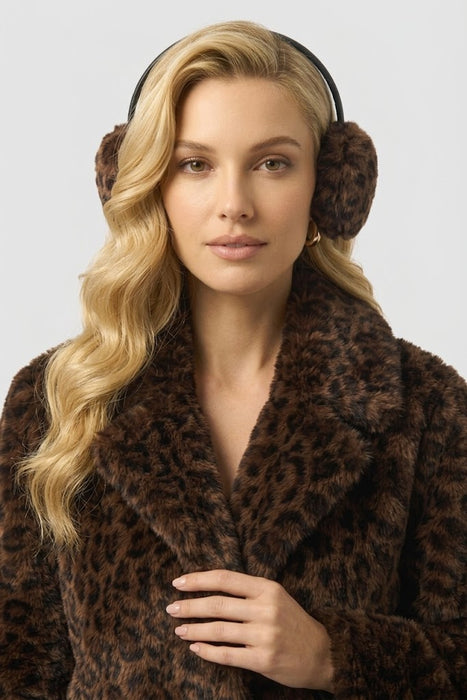 Joseph Ribkoff Leopard Print Faux Fur Adjustable Earmuffs 253976X