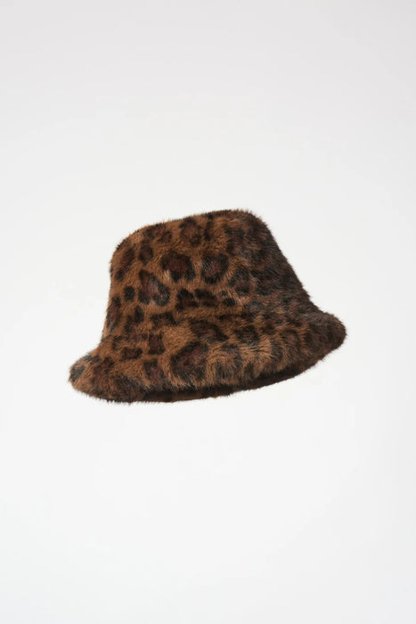 Joseph Ribkoff Leopard Print Faux Fur Bucket Hat 253975X