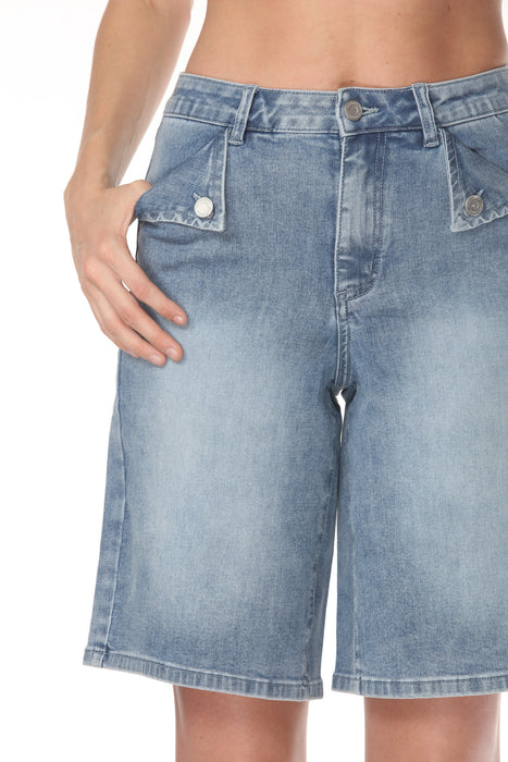 Joseph Ribkoff Light Blue Denim High-waisted Casual Shorts 262941