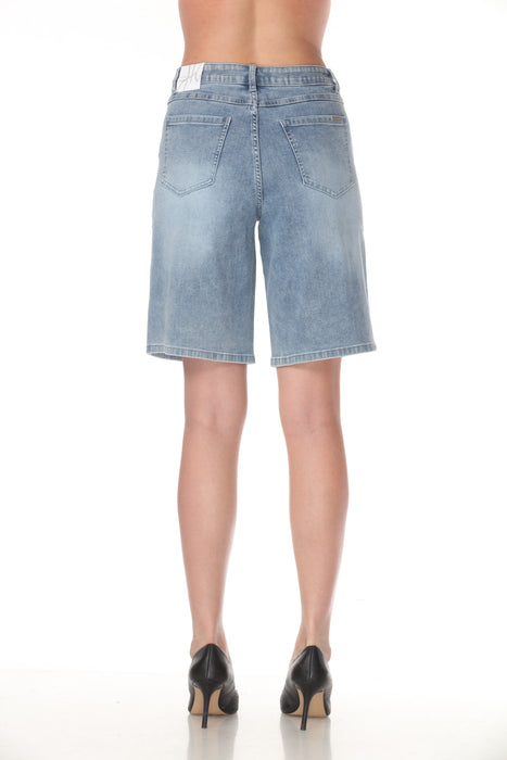 Joseph Ribkoff Light Blue Denim High-waisted Casual Shorts 262941