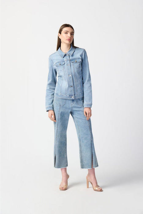 Joseph Ribkoff Light Blue Embellished Denim Trucker Jean Jacket 241914