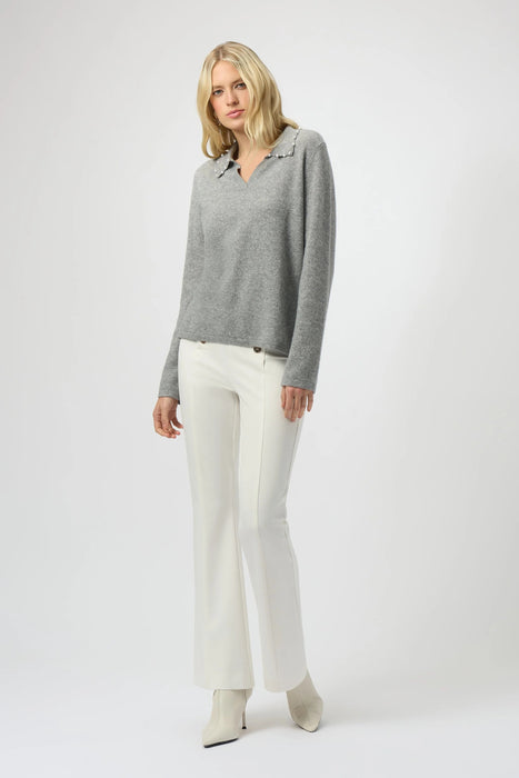 Joseph Ribkoff Pearl Collar Cashmere Sweater Top 254953
