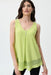 Joseph Ribkoff Style 231125 Lime Green Front Pleat Detail Sleeveless Tunic Top 