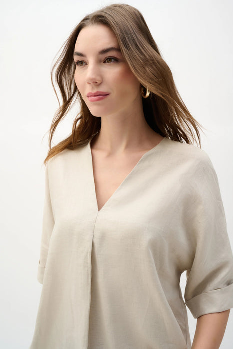 Joseph Ribkoff Linen V-Neck 3/4 Sleeves Top 262939