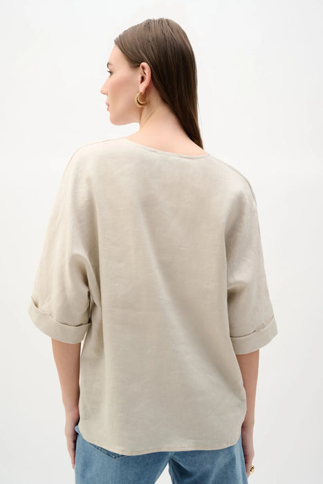 Joseph Ribkoff Linen V-Neck 3/4 Sleeves Top 262939