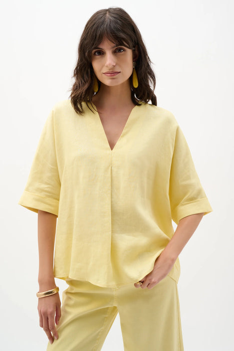 Joseph Ribkoff Linen V-Neck 3/4 Sleeves Top 262939