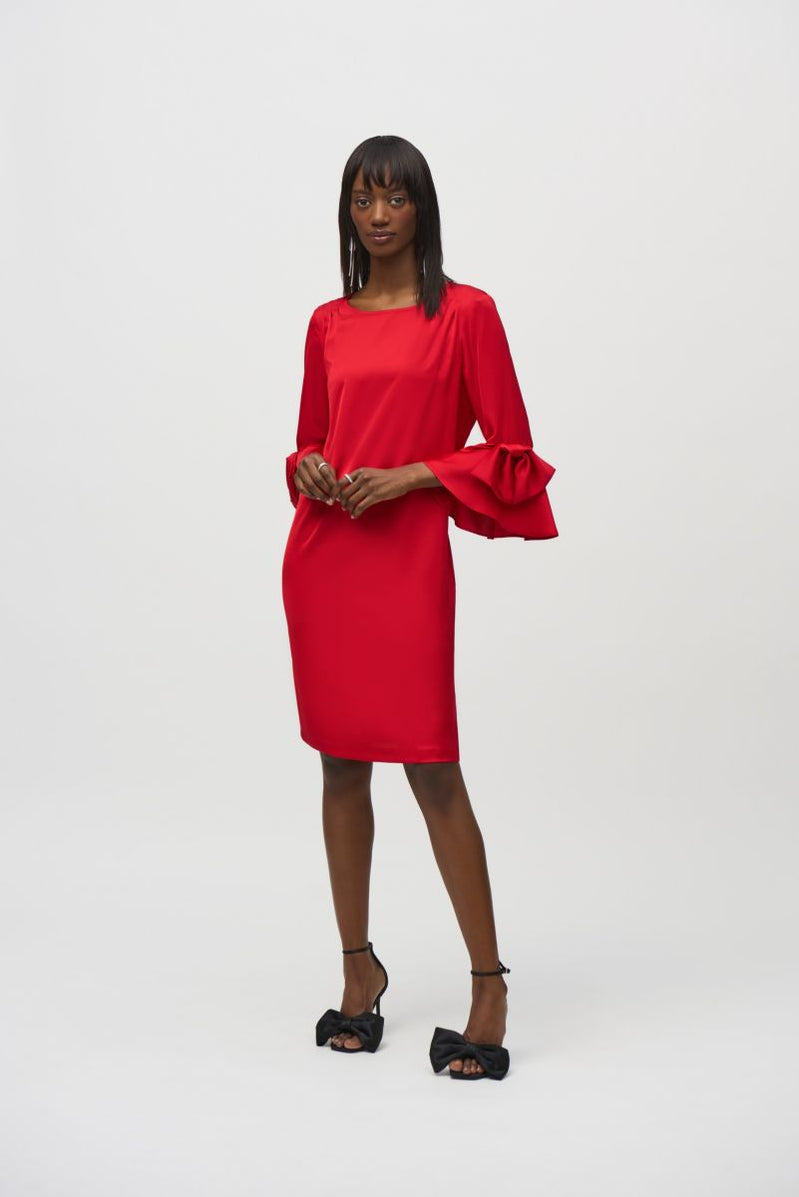 Joseph Ribkoff Black Silky Knit Shift Dress With Eyelets 241012 Col 11