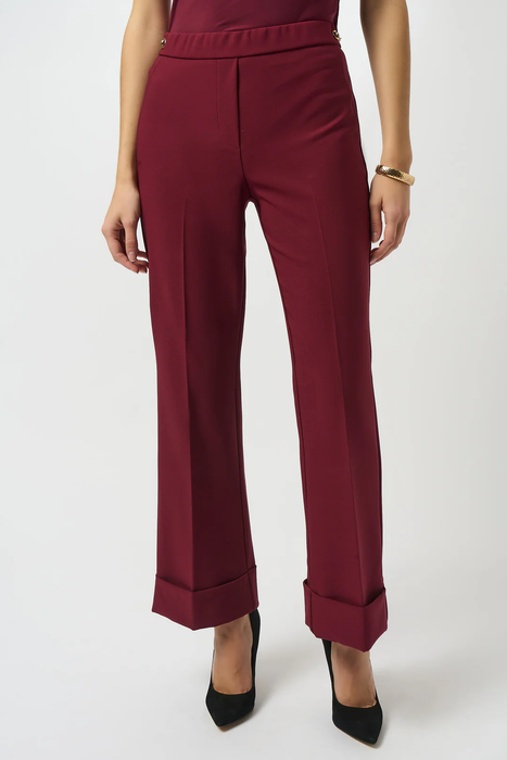 Joseph Ribkoff 253188 Merlot Lux Pull On Flared Pants