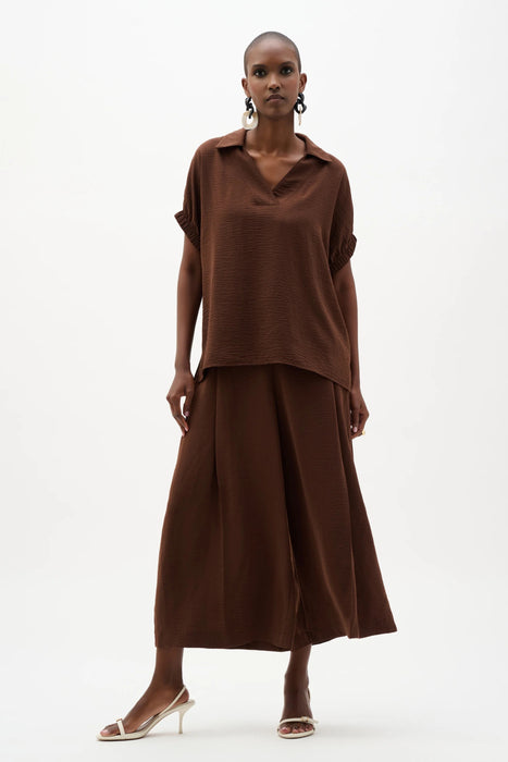 Joseph Ribkoff Shirred Sleeves V-Neck Boxy Top 262078