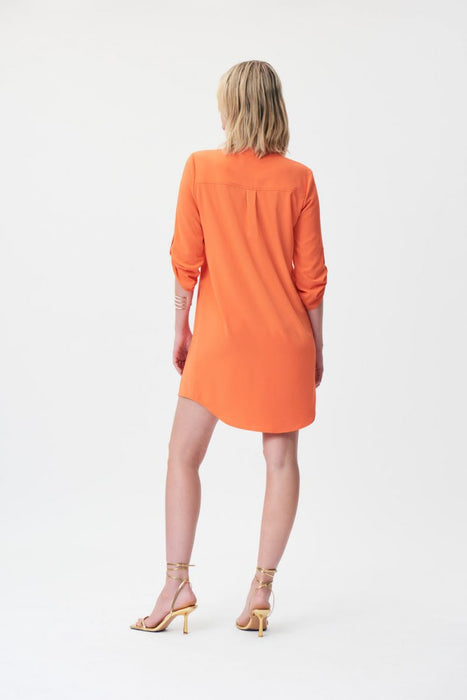 Joseph Ribkoff Zip Front Roll-Tab 3/4 Sleeve Shift Dress 232201