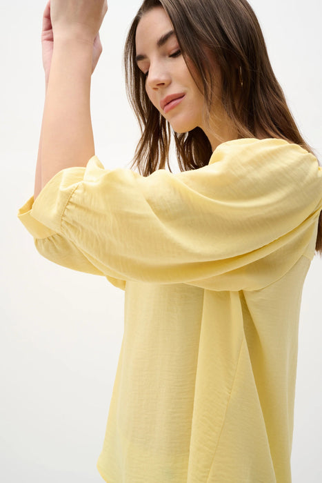 Joseph Ribkoff Mellow Yellow Scoop Neck Puff Sleeves Top 262090