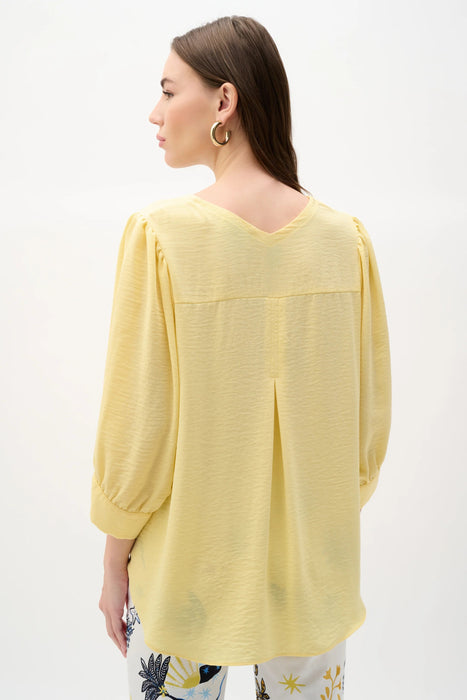 Joseph Ribkoff Mellow Yellow Scoop Neck Puff Sleeves Top 262090