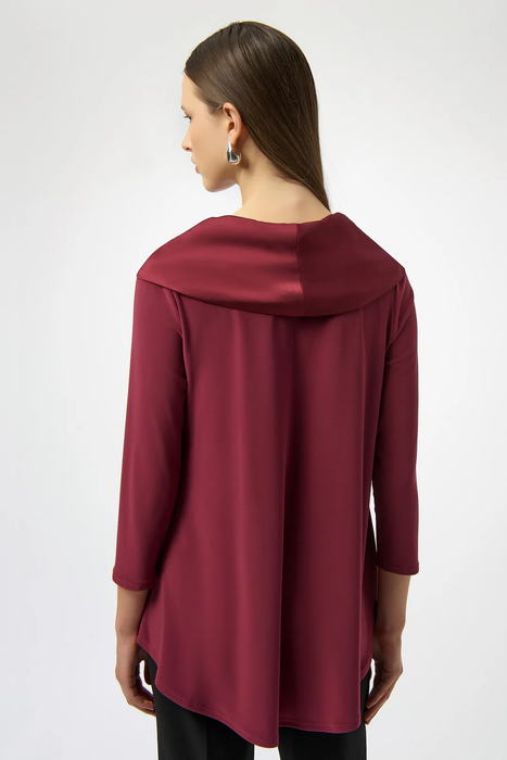 Joseph Ribkoff Merlot Cowl Neck Silky Knit 3/4 Sleeves Top 254173