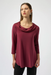 Joseph Ribkoff 254173 Merlot Cowl Neck Silky Knit 3/4 Sleeves Top