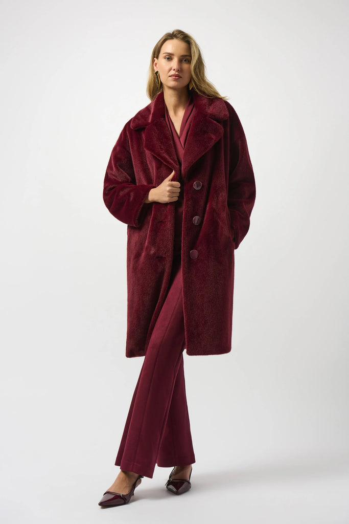 洋楽 HOODFACTOR Buy Joseph Ribkoff Merlot Faux Fur Straight Coat 243902F25