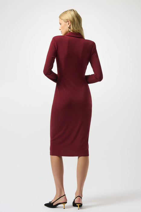 Joseph Ribkoff Merlot Faux Wrap Sheath Dress 253145