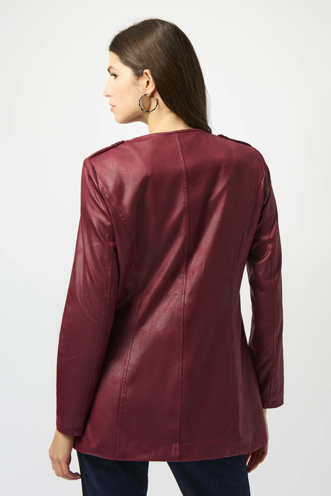 Joseph Ribkoff Merlot Long Sleeve Faux Suede Jacket 253934