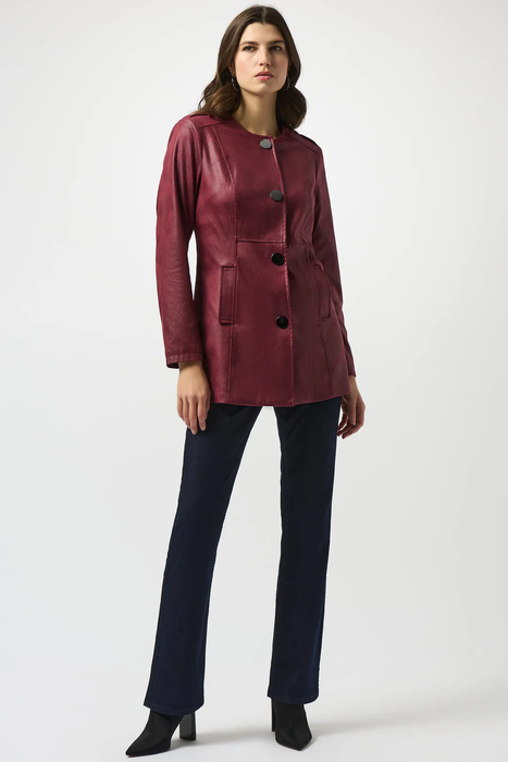 Joseph Ribkoff Merlot Long Sleeve Faux Suede Jacket 253934