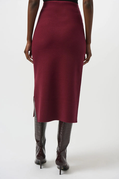 Joseph Ribkoff Merlot Sweater Knit Midi Skirt 243967F25