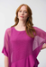 Joseph Ribkoff 251092 Purple Orchid Mesh Asymmetrical Short Dolman Sleeve  Top