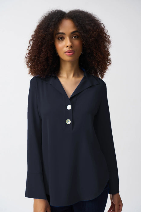 Joseph Ribkoff Collared Long Sleeve Gauze Top 251079
