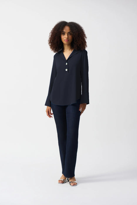 Joseph Ribkoff Collared Long Sleeve Gauze Top 251079