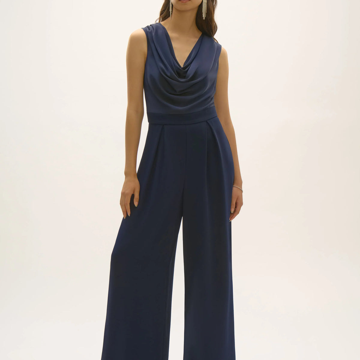 Joseph Ribkoff Midnight Blue Cowl Neck Sleeveless Jumpsuit 252703