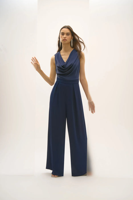 Joseph Ribkoff Midnight Blue Cowl Neck Sleeveless Jumpsuit 252703