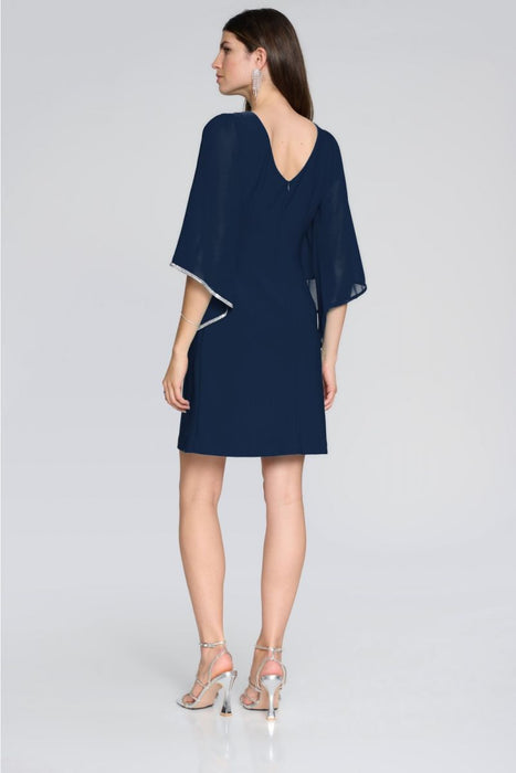 Joseph Ribkoff Embellished Chiffon Sleeve Keyhole Neck Shift Dress 241709