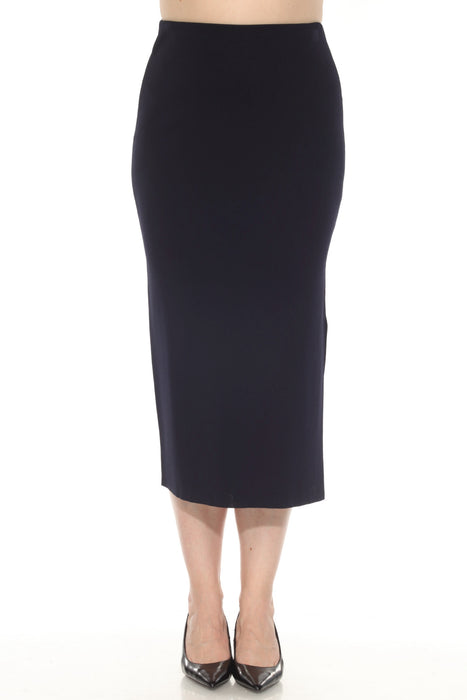 Joseph Ribkoff Style 251917 Midnight Blue High Waist Midi Pencil Skirt