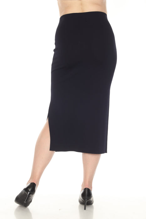Joseph Ribkoff Midnight Blue High Waist Midi Pencil Skirt 251917