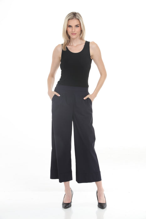 Joseph Ribkoff Midnight Blue High-Waist Poplin Culotte Pants 261264