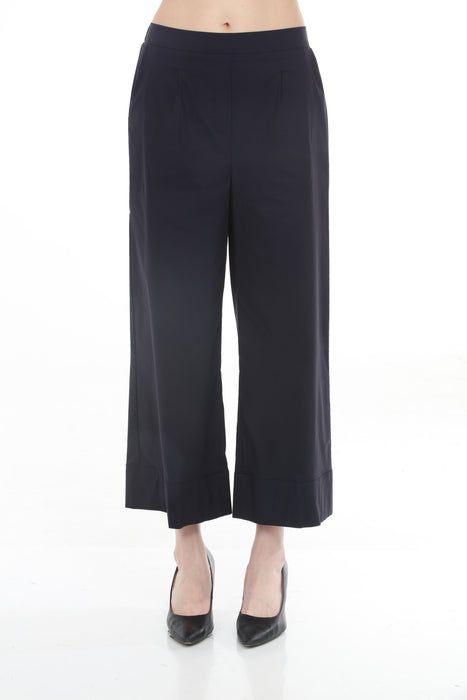 Joseph Ribkoff Midnight Blue High-Waist Poplin Culotte Pants 261264