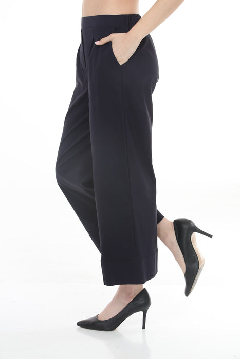 Joseph Ribkoff Midnight Blue High-Waist Poplin Culotte Pants 261264
