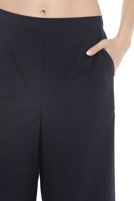 Joseph Ribkoff Midnight Blue High-Waist Poplin Culotte Pants 261264