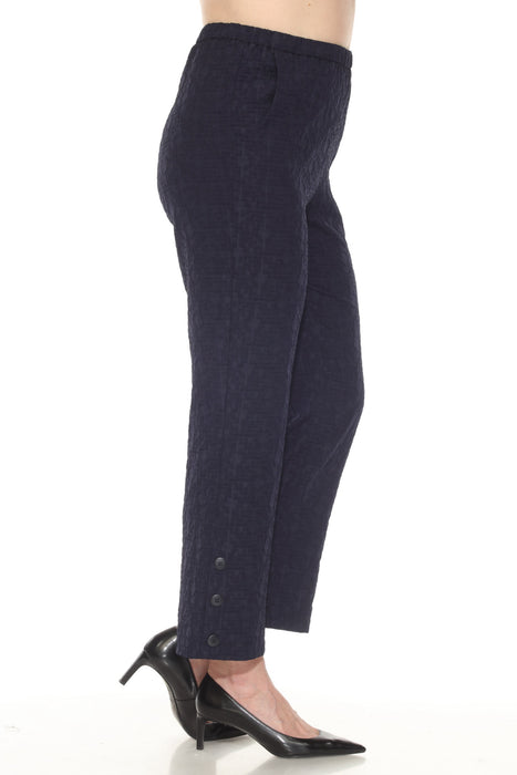 Joseph Ribkoff Midnight Blue Jacquard Pull On Ankle Pants 252111