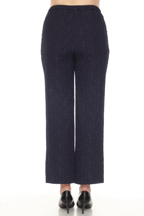 Joseph Ribkoff Midnight Blue Jacquard Pull On Ankle Pants 252111