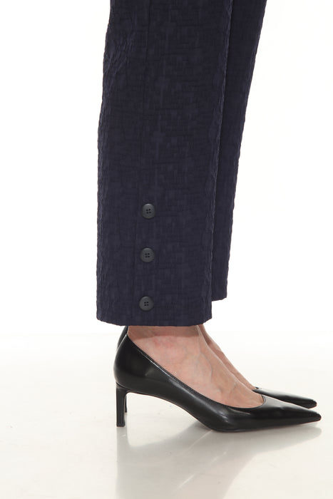 Joseph Ribkoff Midnight Blue Jacquard Pull On Ankle Pants 252111
