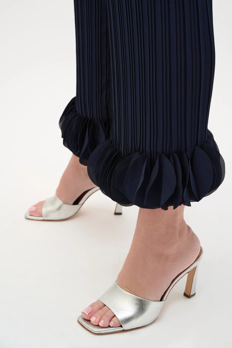 Joseph Ribkoff Midnight Blue Lightweight Pleated Wide Leg Pants 253940S26