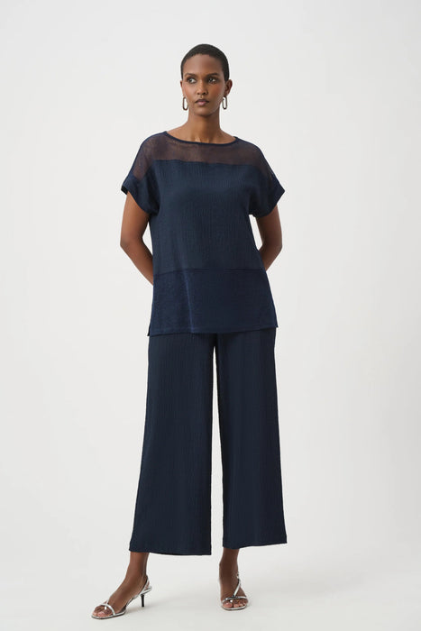 Joseph Ribkoff Mesh Insert Short Sleeve Top 261247