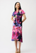 Joseph Ribkoff 261060 Midnight Blue/Multi Floral Print Hi-Low Faux Wrap Dress