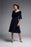Joseph Ribkoff Style 231723 Midnight Blue Off-Shoulder Flutter Sleeve Fit & Flare Dress