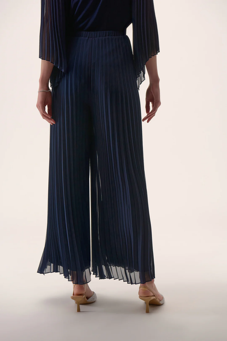 Joseph Ribkoff Midnight Blue Pleated Pull On Wide Leg Pants 254724