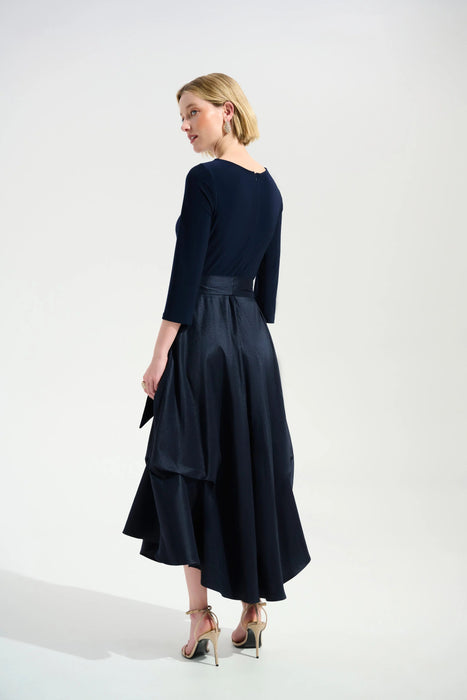 Joseph Ribkoff Pleated Taffeta Midi Fit and Flare Dress 261720