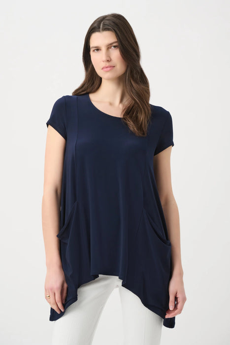 Joseph Ribkoff Scoop Neck Handkerchief Tunic Top 261310