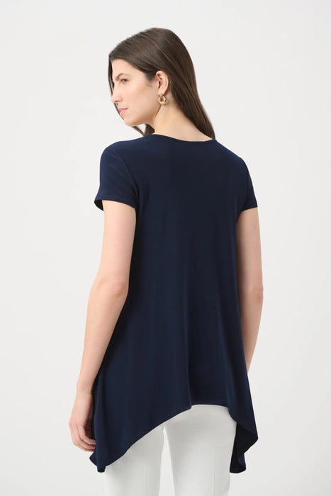 Joseph Ribkoff Scoop Neck Handkerchief Tunic Top 261310