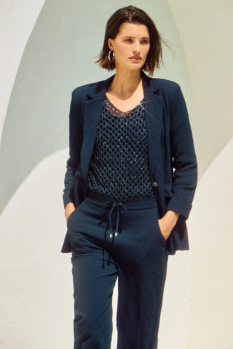 Joseph Ribkoff 3/4 Sleeve Seersucker Blazer Jacket 251082