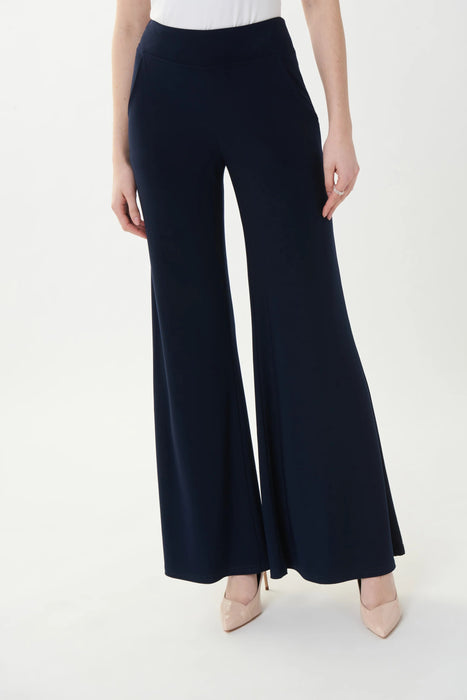 Joseph Ribkoff Midnight Blue Silky Knit Pull On Flared Pants 161096S26