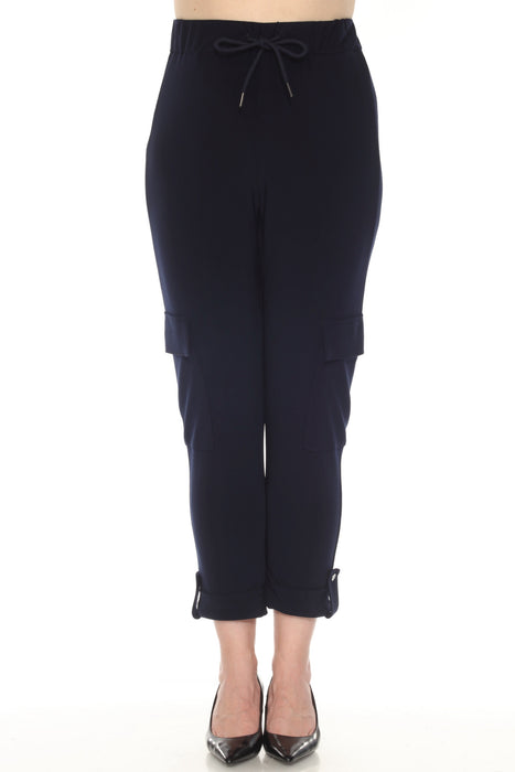 Joseph Ribkoff Style 251113 Midnight Blue Slim Cropped Cargo Pants