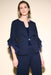 Joseph Ribkoff Style 233761 Midnight Blue Tiered Chiffon Sleeve Blazer Jacket